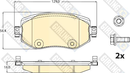 Girling 6121758 - Тормозные колодки, дисковые, комплект autospares.lv