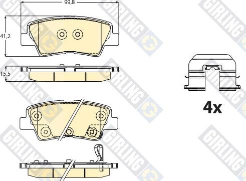 Girling 6121736 - Тормозные колодки, дисковые, комплект autospares.lv