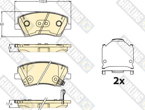 Girling 6122038 - Тормозные колодки, дисковые, комплект autospares.lv