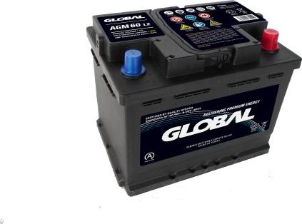 GLOBAL GR060AGM - Стартерная аккумуляторная батарея, АКБ autospares.lv