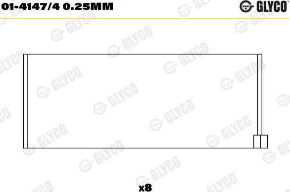 Glyco 01-4147/4 0.25mm - Шатунный подшипник autospares.lv