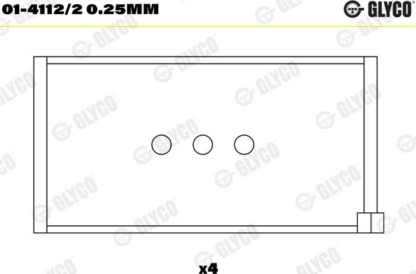 Glyco 01-4112/2 0.25mm - Шатунный подшипник autospares.lv