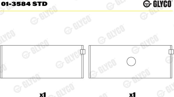 Glyco 01-3584 STD - Шатунный подшипник autospares.lv