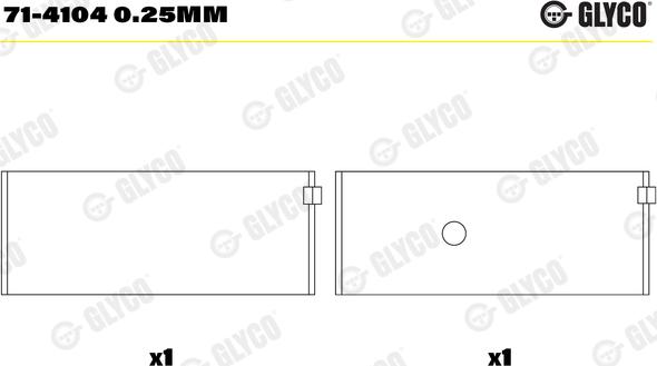 Glyco 71-4104 0.25mm - Шатунный подшипник autospares.lv