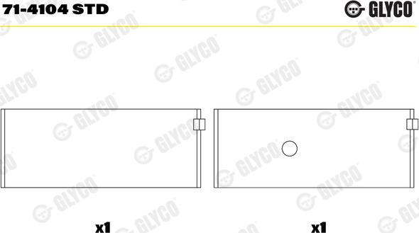 Glyco 71-4104 STD - Шатунный подшипник autospares.lv