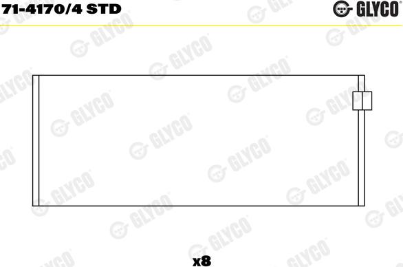 Glyco 71-4170/4 STD - Шатунный подшипник autospares.lv