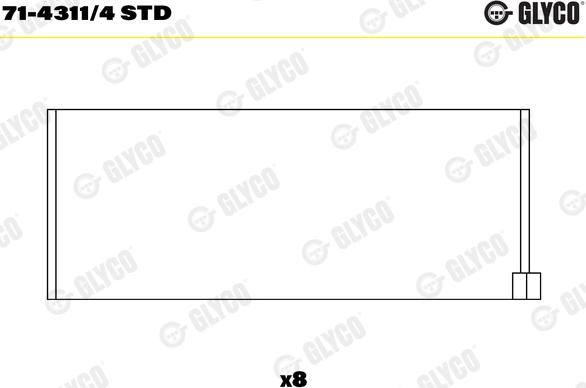 Glyco 71-4311/4 STD - Шатунный подшипник autospares.lv