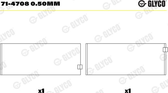 Glyco 71-4708 0.50mm - Шатунный подшипник autospares.lv