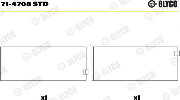 Glyco 71-4708 STD - Шатунный подшипник autospares.lv