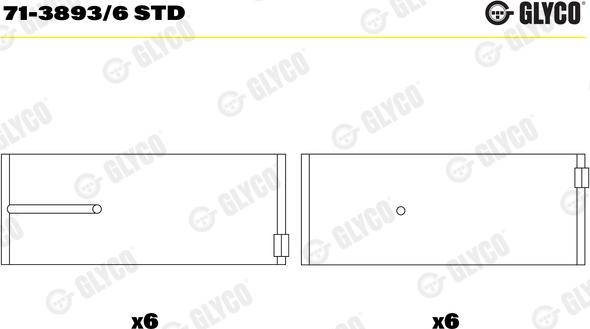 Glyco 71-3893/6 STD - Шатунный подшипник autospares.lv