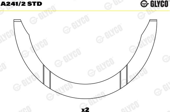 Glyco A241/2 STD - Упорная шайба, коленчатый вал autospares.lv