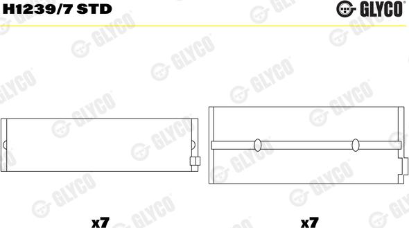 Glyco H1239/7 STD - Подшипник коленвала autospares.lv