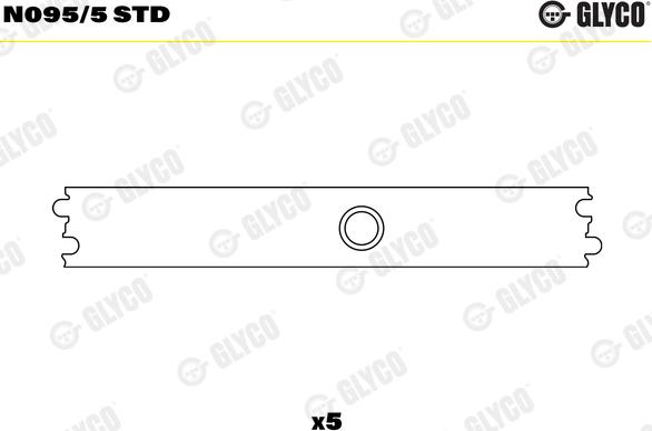 Glyco N095/5 STD - Подшипник распредвала autospares.lv