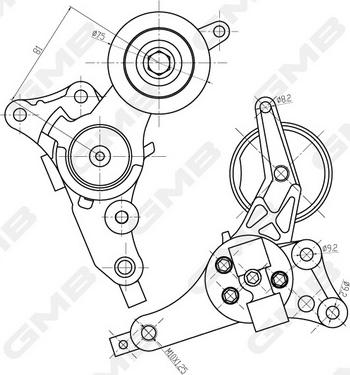 GMB GAT30050 - Натяжитель, поликлиновый ремень autospares.lv