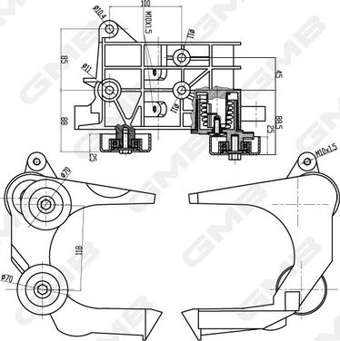 GMB GAT33010 - Натяжитель, поликлиновый ремень autospares.lv