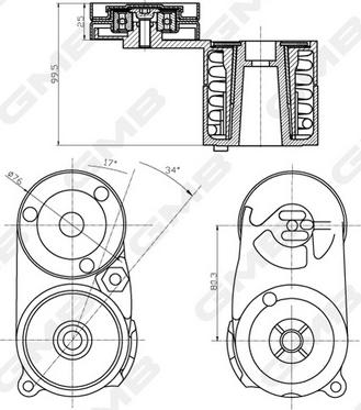 GMB GAT20290 - Натяжитель, поликлиновый ремень autospares.lv