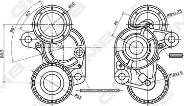 GMB GAT20700 - Натяжитель, поликлиновый ремень autospares.lv