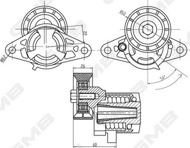 GMB GAT21010 - Натяжитель, поликлиновый ремень autospares.lv