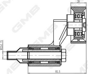 GMB GAT21310 - Натяжитель, поликлиновый ремень autospares.lv