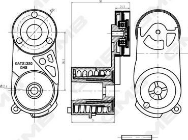 GMB GAT21320 - Натяжитель, поликлиновый ремень autospares.lv