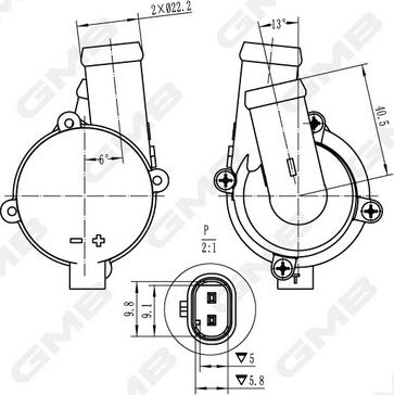 GMB GEW-VW031 - Дополнительный водяной насос autospares.lv