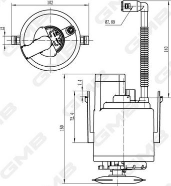 GMB GFPS-013A - Модуль топливного насоса autospares.lv