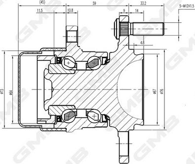 GMB GH34980T - Ступица колеса, поворотный кулак autospares.lv