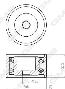 GMB GT90050 - Направляющий ролик, зубчатый ремень ГРМ autospares.lv