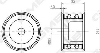 GMB GT90280 - Направляющий ролик, зубчатый ремень ГРМ autospares.lv