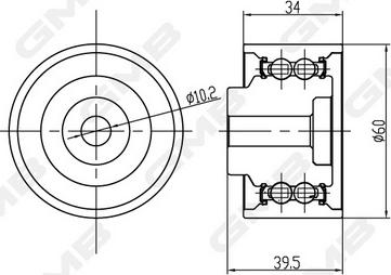 GMB GT40960 - Направляющий ролик, зубчатый ремень ГРМ autospares.lv