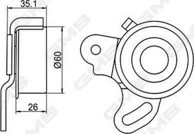 GMB GT10010 - Натяжитель, ремень ГРМ autospares.lv