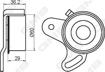 GMB GT10022 - Натяжитель, ремень ГРМ autospares.lv