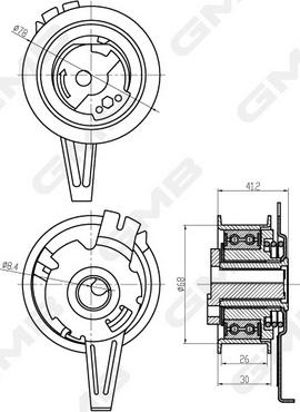 GMB GTB0950 - Натяжной ролик, зубчатый ремень ГРМ autospares.lv