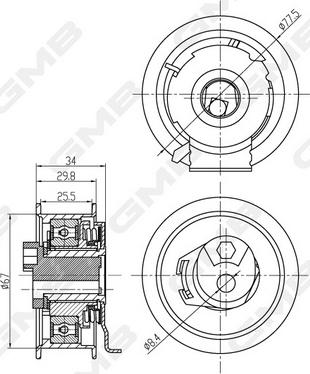 GMB GTB0600 - Натяжной ролик, зубчатый ремень ГРМ autospares.lv