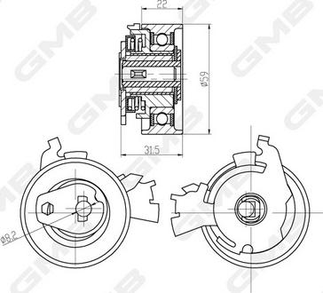 GMB GTB0040 - Натяжной ролик, зубчатый ремень ГРМ autospares.lv