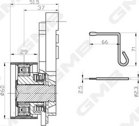 GMB GTB0010 - Натяжной ролик, зубчатый ремень ГРМ autospares.lv