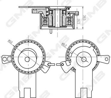 GMB GTB0850 - Натяжной ролик, зубчатый ремень ГРМ autospares.lv