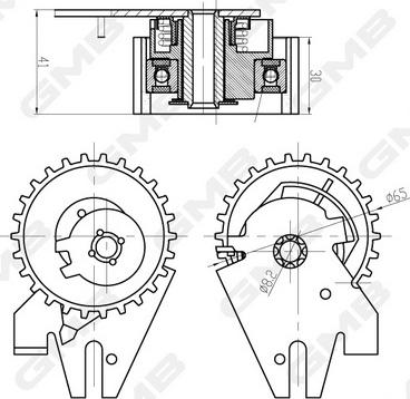 GMB GTB0390 - Натяжной ролик, зубчатый ремень ГРМ autospares.lv