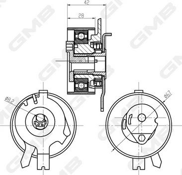 GMB GTB0360 - Натяжной ролик, зубчатый ремень ГРМ autospares.lv