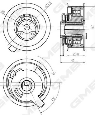 GMB GTB0300 - Натяжной ролик, зубчатый ремень ГРМ autospares.lv