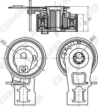 GMB GTB1020 - Натяжной ролик, зубчатый ремень ГРМ autospares.lv