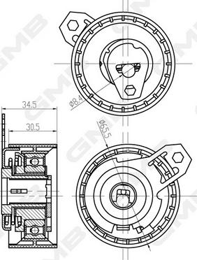 GMB GTB1070 - Натяжной ролик, зубчатый ремень ГРМ autospares.lv