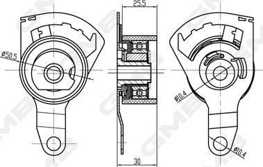 GMB GTB1300 - Натяжной ролик, зубчатый ремень ГРМ autospares.lv