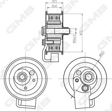 GMB GTC0940 - Направляющий ролик, зубчатый ремень ГРМ autospares.lv