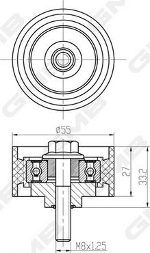 GMB GTC1440 - Направляющий ролик, зубчатый ремень ГРМ autospares.lv