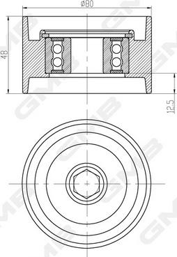 GMB GTC1080 - Направляющий ролик, зубчатый ремень ГРМ autospares.lv