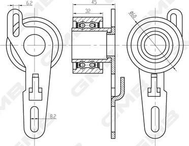 GMB GTC1330 - Направляющий ролик, зубчатый ремень ГРМ autospares.lv