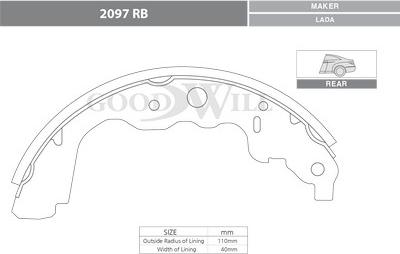 GoodWill 2097 RB - Комплект тормозных колодок, барабанные autospares.lv