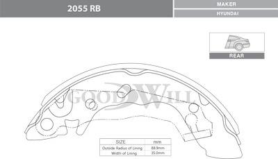 GoodWill 2055 RB - Комплект тормозных колодок, барабанные autospares.lv