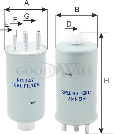 GoodWill FG147 - Топливный фильтр autospares.lv